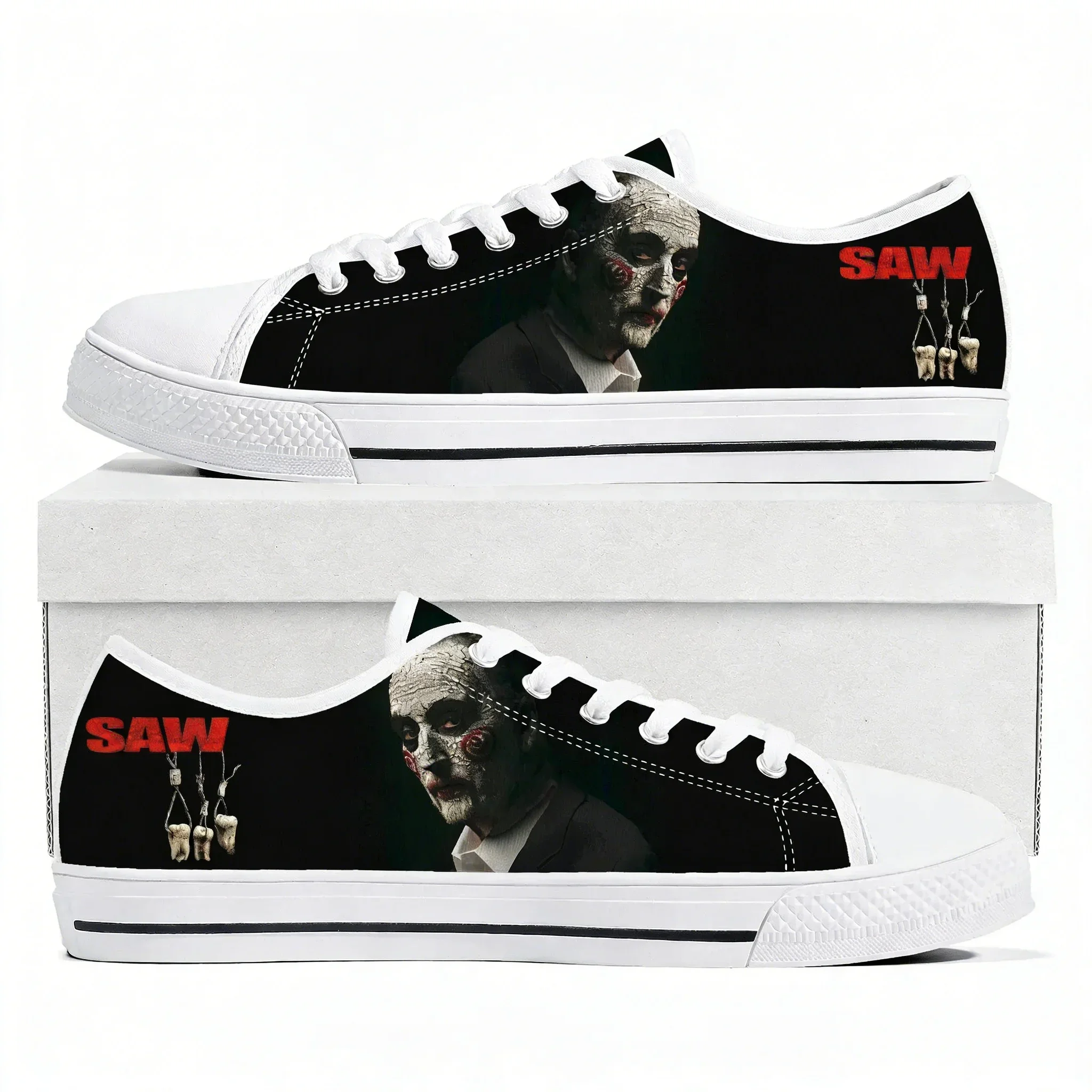 Saw Movie Horror Jigsaw Puppet Low Top Sneakers Mens Womens Teenager Canvas Sneaker Casual Custom Made Shoes Customize DIY Shoe
Saw Movie Horror Jigsaw Puppet Low Top Sneakers Mens Womens Teenager Canvas Sneaker Casual Custom Made Shoes Customize DIY Shoe
