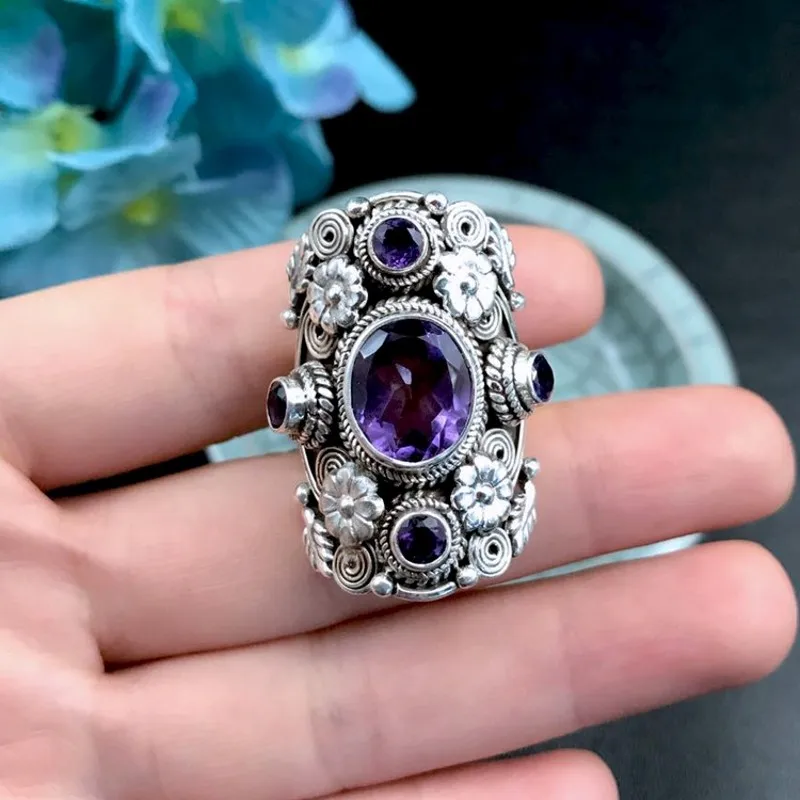 Real S925 Pure Silver Natural Stone Handmade Vintage Open Fashion Woman's Rng Mom Gift
Real S925 Pure Silver Natural Stone Handmade Vintage Open Fashion Woman's Rng Mom Gift