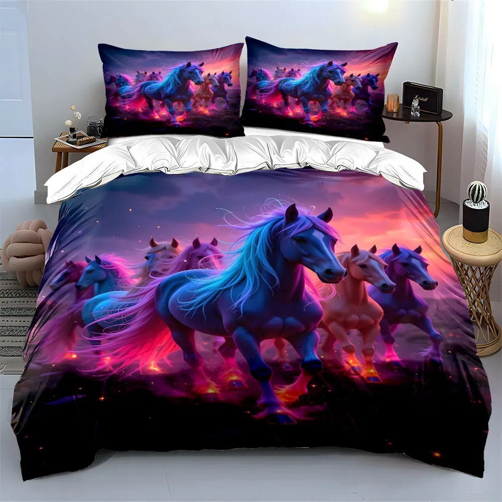 Colorful Horses Themed Set Decoration Soft Skin-Friendly Bedding Set Includes 1 Duvet Cover And 2 Pillowcase, Gift
Colorful Horses Themed Set Decoration Soft Skin-Friendly Bedding Set Includes 1 Duvet Cover And 2 Pillowcase, Gift