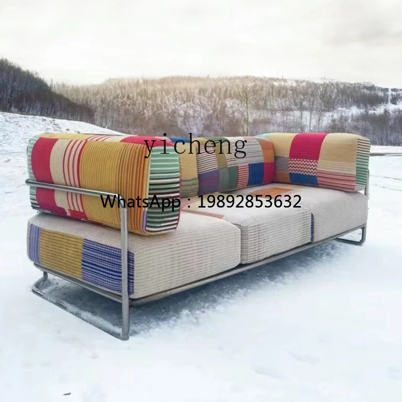Rainbow sofa medieval stainless steel straight row fabric sofa
Rainbow sofa medieval stainless steel straight row fabric sofa