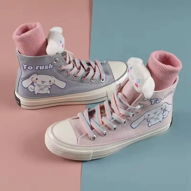 Spring Autumn Sanrio New Cinnamoroll High Top Canvas Shoes Girls Casual Shoes Preppy Style Student Cute Kpop Versatile Sneakers
Spring Autumn Sanrio New Cinnamoroll High Top Canvas Shoes Girls Casual Shoes Preppy Style Student Cute Kpop Versatile Sneakers
