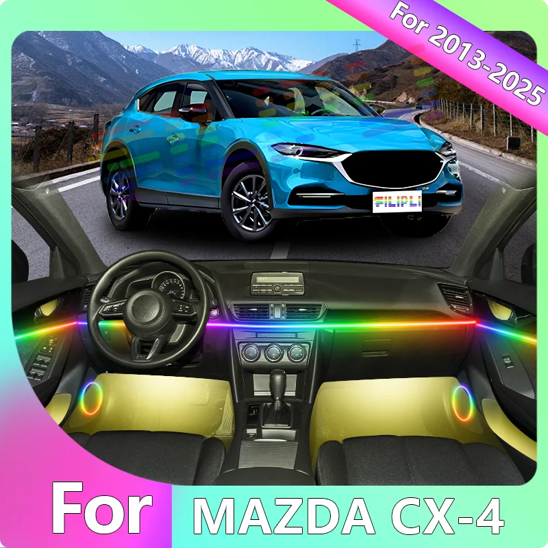 FILIPLI For The MAZDA CX-4 For 2013 64 RGB Bluetooth Controlled Car Ambient Mood Lights Car Interior Music Sync Dynamic Lights
FILIPLI For The MAZDA CX-4 For 2013 64 RGB Bluetooth Controlled Car Ambient Mood Lights Car Interior Music Sync Dynamic Lights