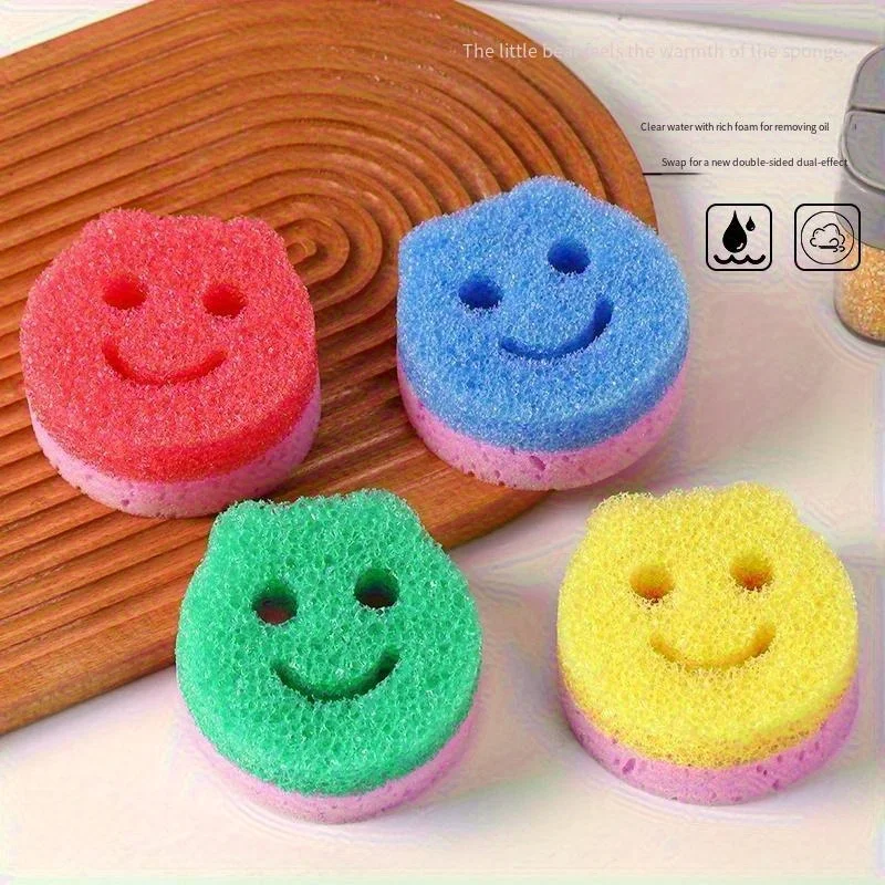 4PCS Double Sided Temperature Sensitive Bear Sponge, Heat Activated Dish Scrubber, Kitchen Cleaning Scouring Pad
4PCS Double Sided Temperature Sensitive Bear Sponge, Heat Activated Dish Scrubber, Kitchen Cleaning Scouring Pad