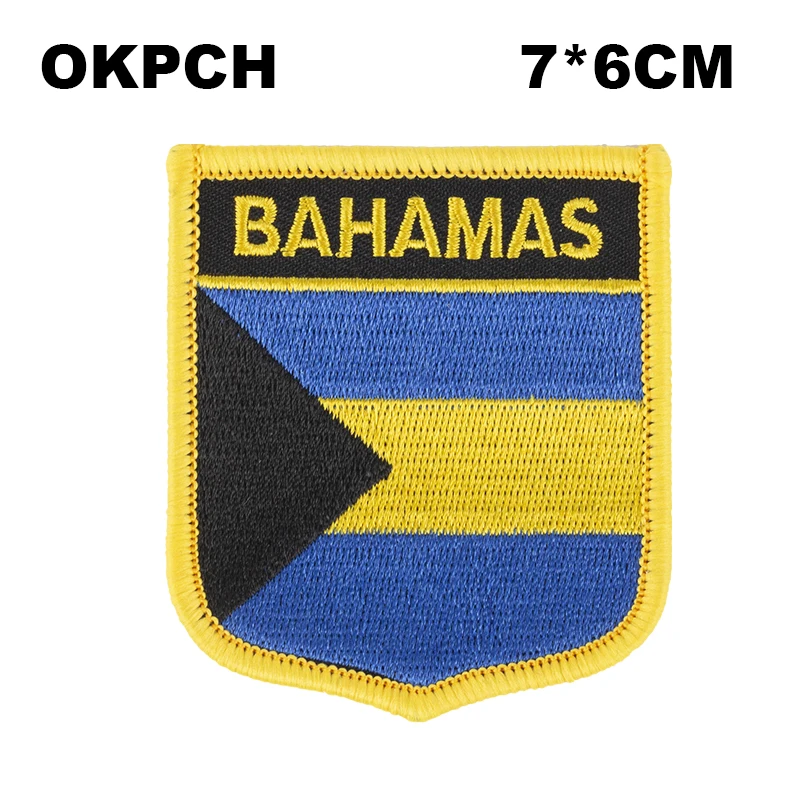 Bahamas Flag Shield Shape Iron on Embroidery Patches Saw on Transfer Patches Sewing Applications for Clothes Back Pack Cap
Bahamas Flag Shield Shape Iron on Embroidery Patches Saw on Transfer Patches Sewing Applications for Clothes Back Pack Cap