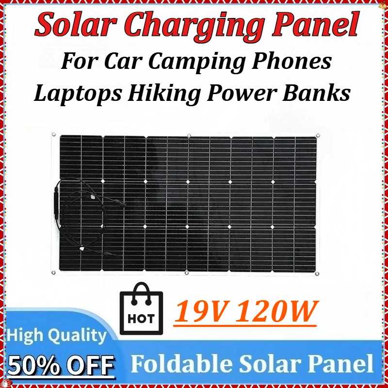 New 120W Portable Solar Panel 19V Flexible Foldable Kit Lightweigh Solar Cells for Car Camping Phones Laptops Hiking Power Banks
New 120W Portable Solar Panel 19V Flexible Foldable Kit Lightweigh Solar Cells for Car Camping Phones Laptops Hiking Power Banks