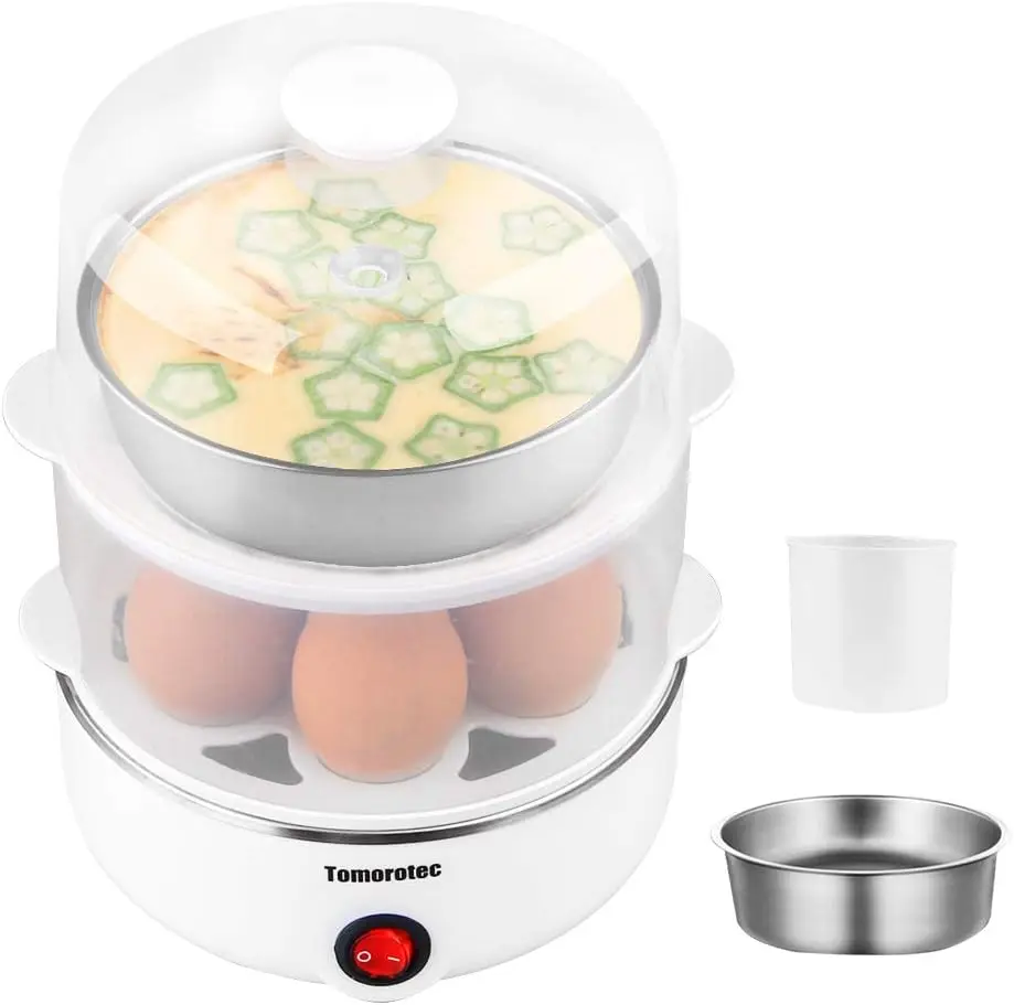 2-tier Egg Cooker Large 14 Eggs Capacity, Electric Rapid Egg Maker, Auto Off for Hard Boiled Eggs, Poached Eggs, Steamed Vegetables, Seafood, Dumplings
2-tier Egg Cooker Large 14 Eggs Capacity, Electric Rapid Egg Maker, Auto Off for Hard Boiled Eggs, Poached Eggs, Steamed Vegetables, Seafood, Dumplings