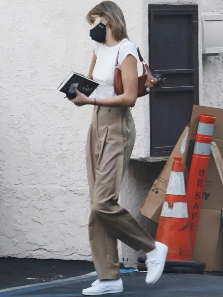 Spring 2024 High Waist Khaki Color Suit Pants Women's Fashionable Personality Small K Slim Fit Trousers Commute Style OL Trend
Spring 2024 High Waist Khaki Color Suit Pants Women's Fashionable Personality Small K Slim Fit Trousers Commute Style OL Trend