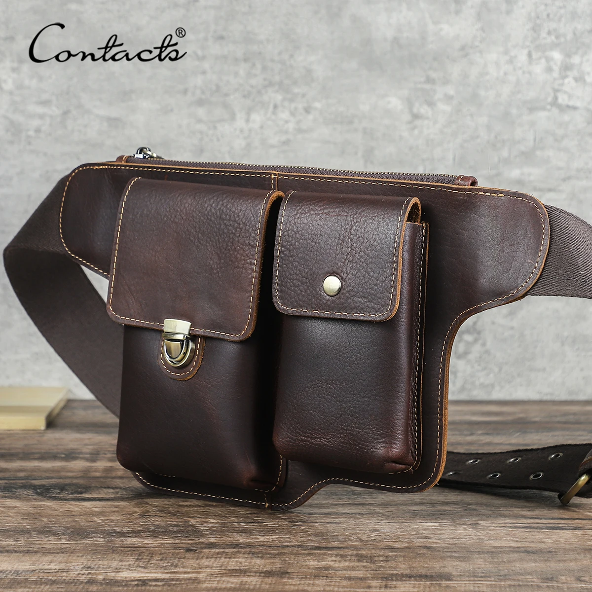 CONTACT'S Genuine Leather Men Waist Bags High Quality Waist Pack Fanny Bum Belt Bag Phone Pocket Crossbody Men‘s Bag Chest Bags
CONTACT'S Genuine Leather Men Waist Bags High Quality Waist Pack Fanny Bum Belt Bag Phone Pocket Crossbody Men‘s Bag Chest Bags
