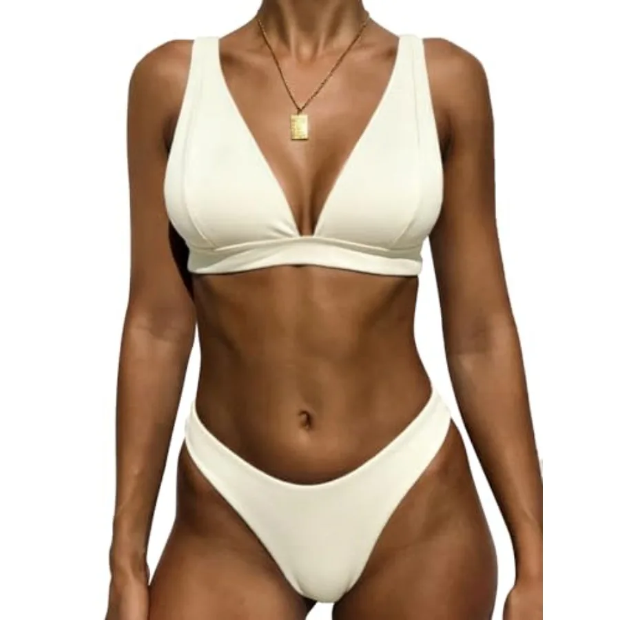 Bathing Suits for Women Deep V Neck Sexy Two Pcs Bikini Sets for Women Thong Halter Cheeky Swimsuit
Bathing Suits for Women Deep V Neck Sexy Two Pcs Bikini Sets for Women Thong Halter Cheeky Swimsuit