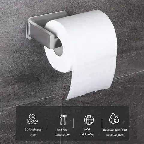 Toilet Paper Holder Wall Mounted Bathroom Towel Stand Rack Self-Adhesive Stainless Steel Tissue Paper Holder Supplies
Toilet Paper Holder Wall Mounted Bathroom Towel Stand Rack Self-Adhesive Stainless Steel Tissue Paper Holder Supplies