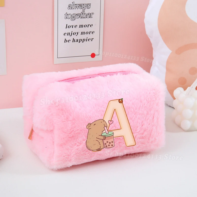 Capybara Makeup Bag Cute Letters A-Z Anime Print Female Soft Pink Cosmetic Bag Kids Girl's Coin in Makeup Case Kawaii Party Gift
Capybara Makeup Bag Cute Letters A-Z Anime Print Female Soft Pink Cosmetic Bag Kids Girl's Coin in Makeup Case Kawaii Party Gift