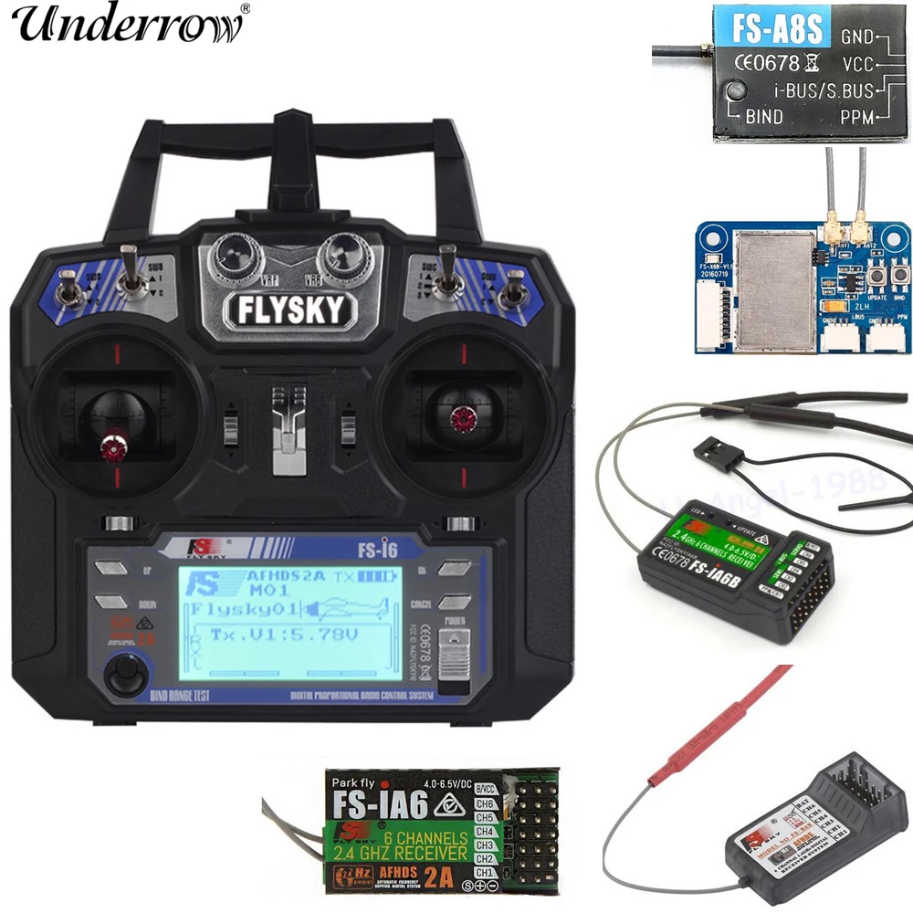 FlySky FS-i6 2.4G 6CH AFHDS RC Transmitter With FS-iA6 FS-iA6B Receiver for Airplane Heli UAV Multicopter Drone
FlySky FS-i6 2.4G 6CH AFHDS RC Transmitter With FS-iA6 FS-iA6B Receiver for Airplane Heli UAV Multicopter Drone