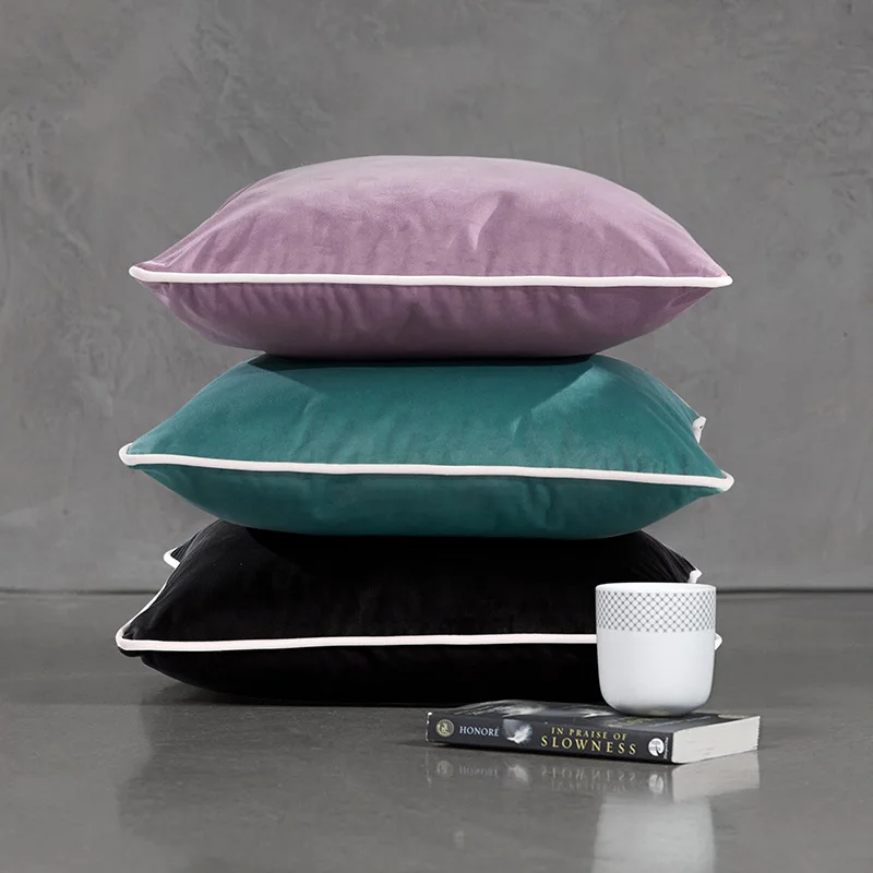 Black Grey Decorative Pillows Soft Velvet Cushion Cover Large White Piping Pillow Case 30*50/45*45/50*50/60*60cm Home Decoration
Black Grey Decorative Pillows Soft Velvet Cushion Cover Large White Piping Pillow Case 30*50/45*45/50*50/60*60cm Home Decoration