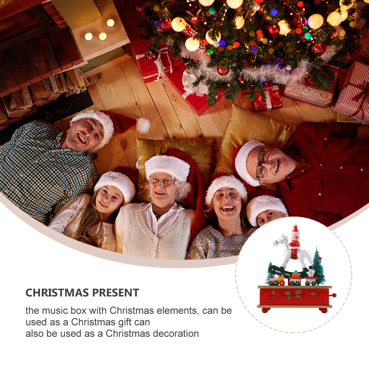 Christmas Solid Wood Music Box Holiday Decoration Lovely Music Box Gift for Bedroom Office Decor
Christmas Solid Wood Music Box Holiday Decoration Lovely Music Box Gift for Bedroom Office Decor