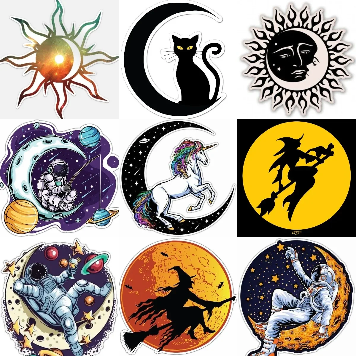 Creative Moon Astronaut Sun Personalized PVC Waterproof Stickers Accessories for Decorate Car Van Wall Room Table Fridge
Creative Moon Astronaut Sun Personalized PVC Waterproof Stickers Accessories for Decorate Car Van Wall Room Table Fridge