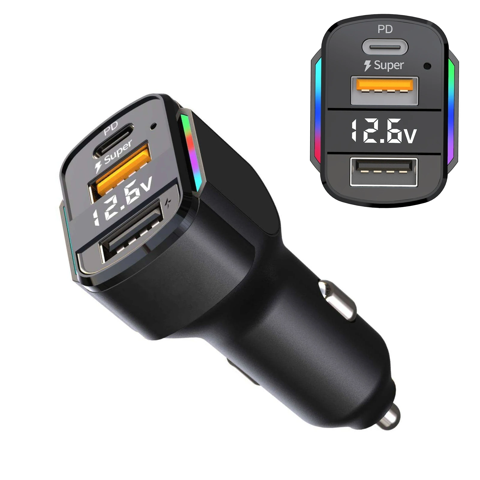 K3 Car Multifunctional PD + USB Dual Port Fast Charger Universal Portable Style Adapter With Digital Display
K3 Car Multifunctional PD + USB Dual Port Fast Charger Universal Portable Style Adapter With Digital Display