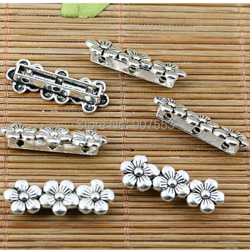10pcs 26*10mm Tibetan Silver 3 Hole Flower Connectors EF1876 Beads for Jewelry Making
10pcs 26*10mm Tibetan Silver 3 Hole Flower Connectors EF1876 Beads for Jewelry Making