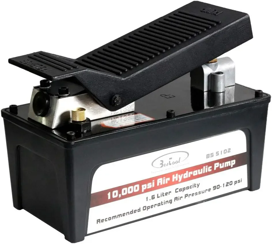 BESTOOL 10,000 PSI, 1/2 Gal Reservoir Foot-Operated Air Hydraulic Pump for Heavy Machinery Lifter & Auto Repair
BESTOOL 10,000 PSI, 1/2 Gal Reservoir Foot-Operated Air Hydraulic Pump for Heavy Machinery Lifter & Auto Repair