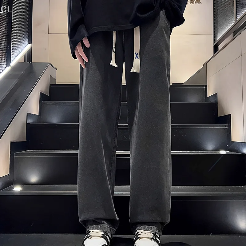 Korean Fashion Wide Leg Pants Drawstring Elastic Waist Casual Male New Retro Loose Straight Jeans Mens Baggy Pants
Korean Fashion Wide Leg Pants Drawstring Elastic Waist Casual Male New Retro Loose Straight Jeans Mens Baggy Pants