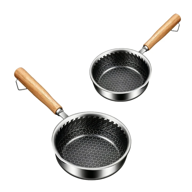 Wooden Handle Stainless Steel Eggs Frying Pan Small Sauce Pot For Cooking And Oil Splashing With Comfortable Grip Y5GB
Wooden Handle Stainless Steel Eggs Frying Pan Small Sauce Pot For Cooking And Oil Splashing With Comfortable Grip Y5GB