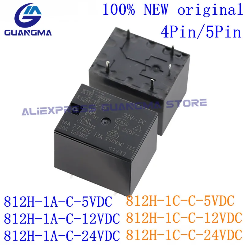50PCS Relay 812H-1A-C 5VDC 12VDC 24VDC 4Pin 5Pin Power Relay 812H-1C-C 5VDC 812H-1C-C 12VDC 812H-1C-C 24V 100% NEW original
50PCS Relay 812H-1A-C 5VDC 12VDC 24VDC 4Pin 5Pin Power Relay 812H-1C-C 5VDC 812H-1C-C 12VDC 812H-1C-C 24V 100% NEW original