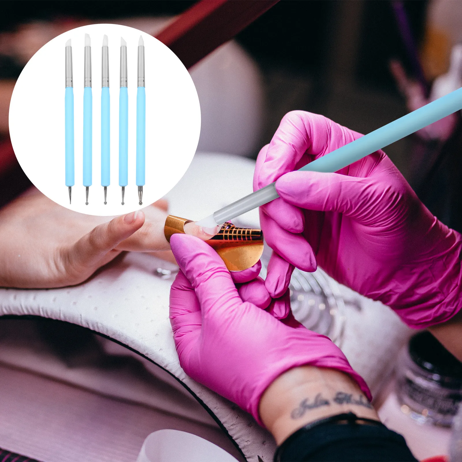 1 Set Silicone Double-Ended Dotting Tools 2-Way Uv Gel Pen For Diy Manicure Nail Art Kit Non-Deformable Reusable Nail Art Tools
1 Set Silicone Double-Ended Dotting Tools 2-Way Uv Gel Pen For Diy Manicure Nail Art Kit Non-Deformable Reusable Nail Art Tools