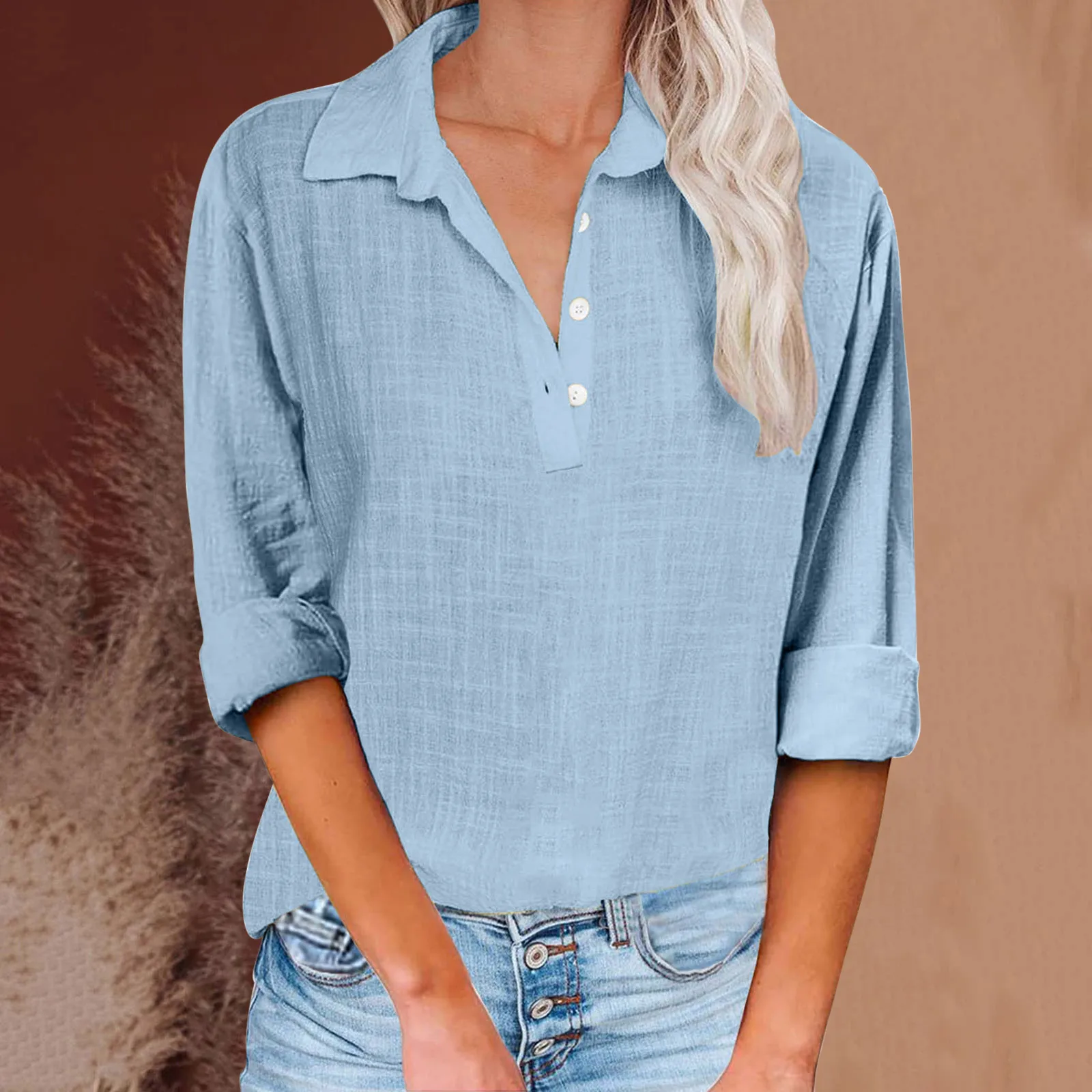 Summer Cotton Linen New Solid Shirt V-neck Button Down Breathable Basic Blouse Women's Casual Comfortable Lady Office Tops 2025
Summer Cotton Linen New Solid Shirt V-neck Button Down Breathable Basic Blouse Women's Casual Comfortable Lady Office Tops 2025