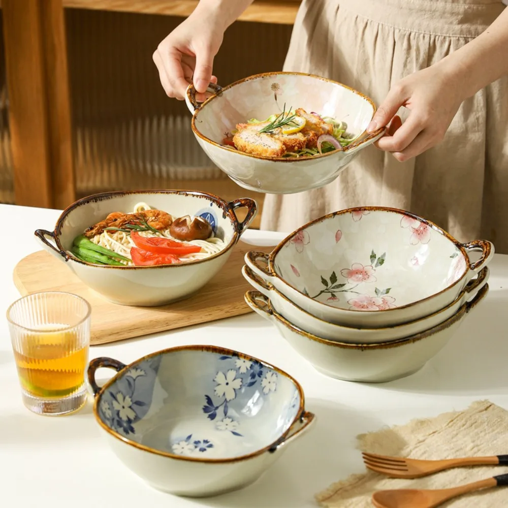 Multifunctional 7.5inch Japanese Noodle Bowl 700ml Binaural Handle Soup Bowl Ceramic Retro Salad Bowl Pasta
Multifunctional 7.5inch Japanese Noodle Bowl 700ml Binaural Handle Soup Bowl Ceramic Retro Salad Bowl Pasta