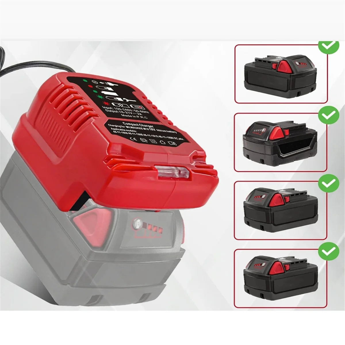 Car Charger for Milwaukee 18V M18 Battery Charger Replacement,Portable Mini Quick Charger,Cigarette Lighter Plug A002
Car Charger for Milwaukee 18V M18 Battery Charger Replacement,Portable Mini Quick Charger,Cigarette Lighter Plug A002