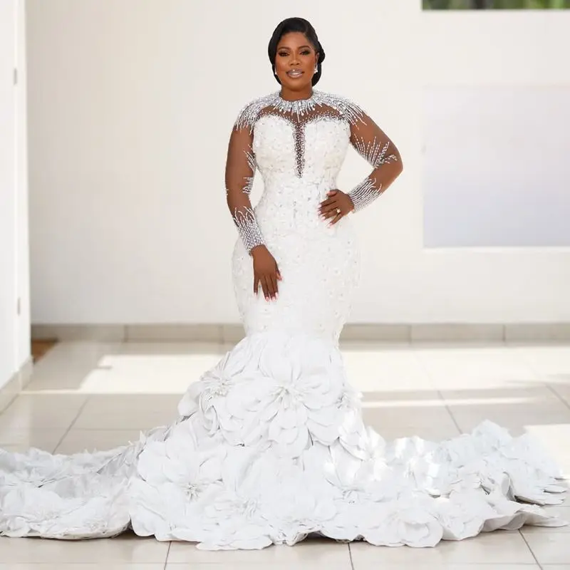 Customized Plus Size Wedding Dress Bridal Gown For Bride Mermaid Wedding Gowns Sheer Long Sleeves
Customized Plus Size Wedding Dress Bridal Gown For Bride Mermaid Wedding Gowns Sheer Long Sleeves