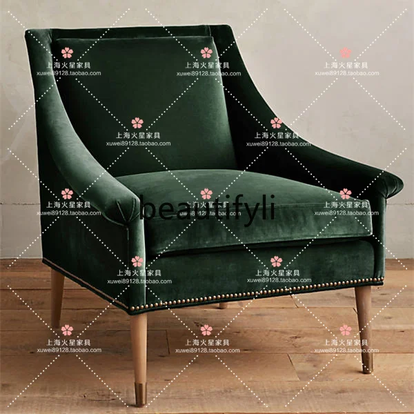 American solid wood fabric single sofa chair tiger chair French leisure chair high back sofa
American solid wood fabric single sofa chair tiger chair French leisure chair high back sofa