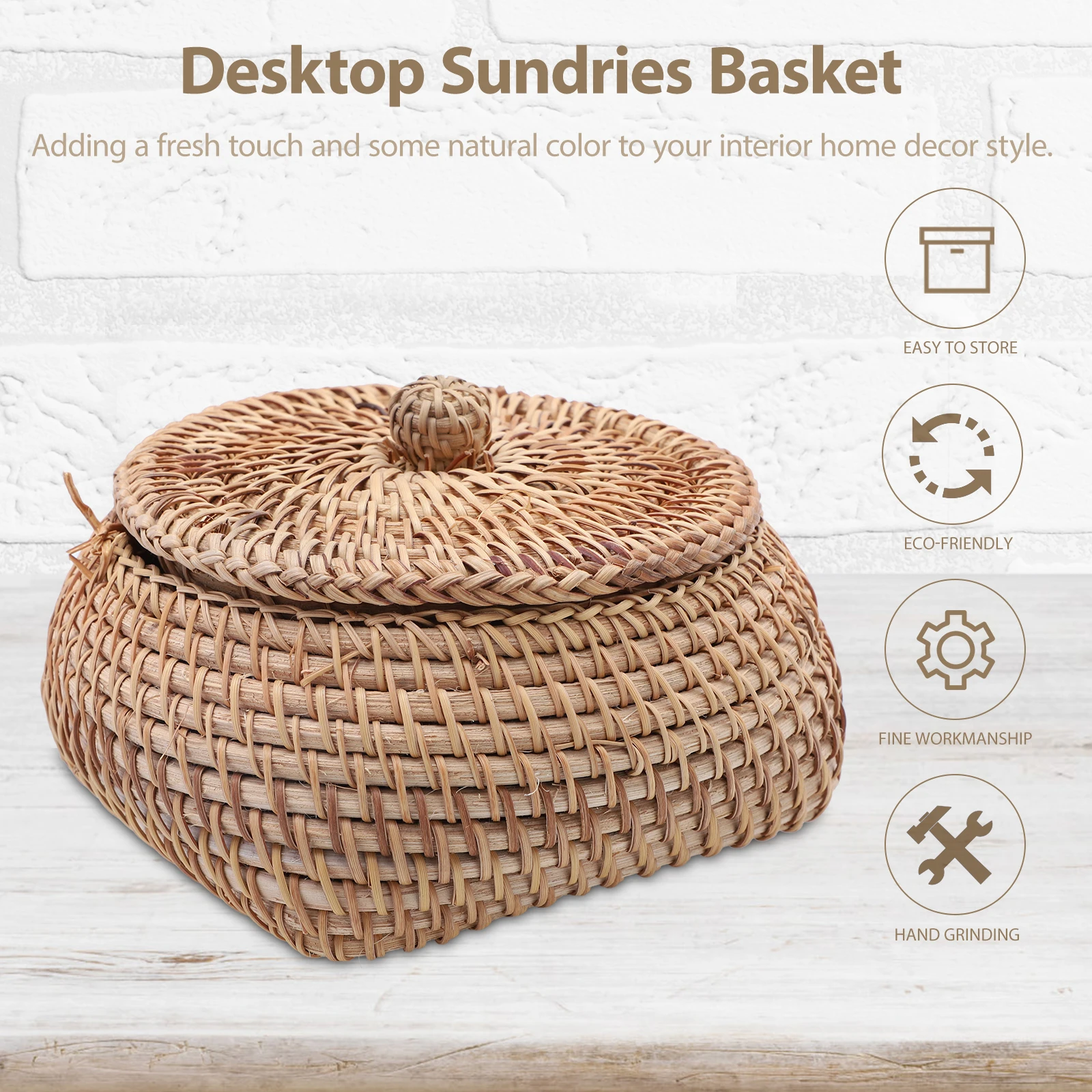 Rattan Woven Basket Compact Size Long Lasting Material Household Decor Desktop ganizer Desktop Sundries Basket Storage Box
Rattan Woven Basket Compact Size Long Lasting Material Household Decor Desktop ganizer Desktop Sundries Basket Storage Box