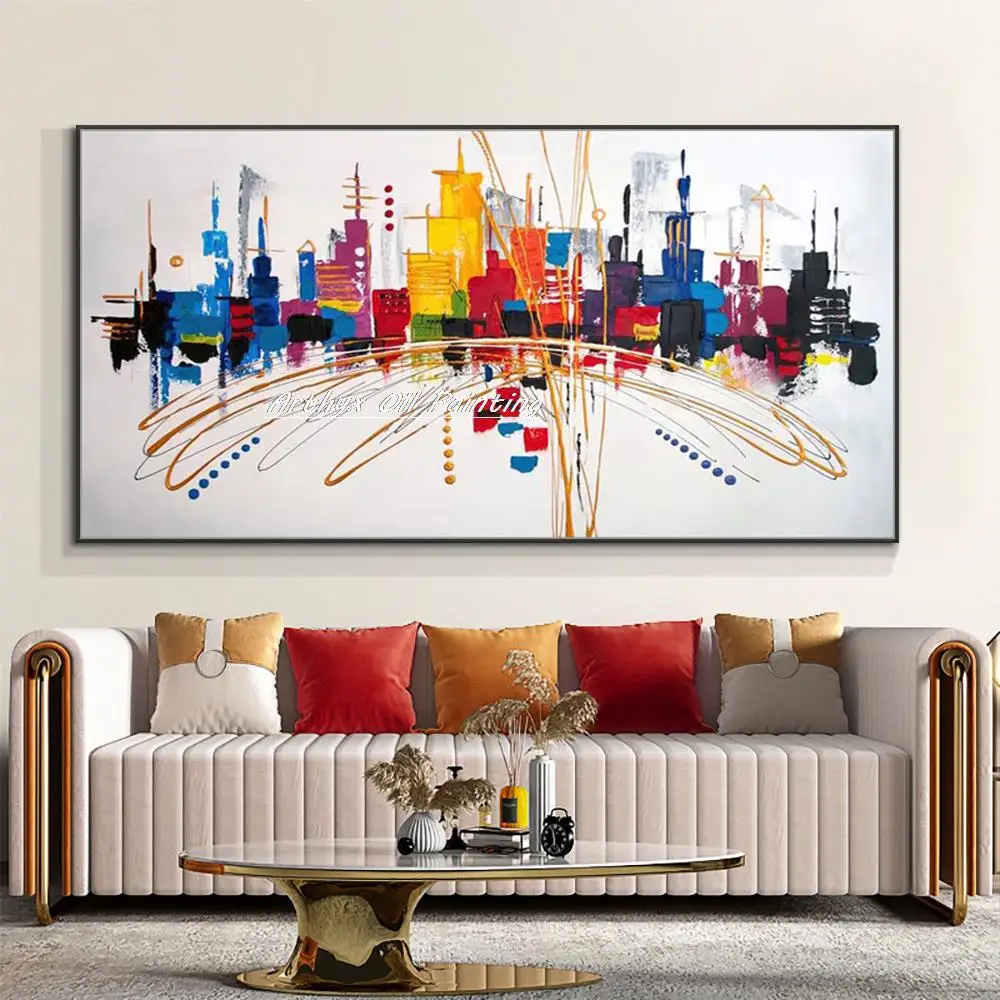 Arthyx,Hand-painted Colorful City Landscape Oil Painting On Canvas,Abstract Art Posters,Modern Wall Picture,Room Home Decoration
Arthyx,Hand-painted Colorful City Landscape Oil Painting On Canvas,Abstract Art Posters,Modern Wall Picture,Room Home Decoration