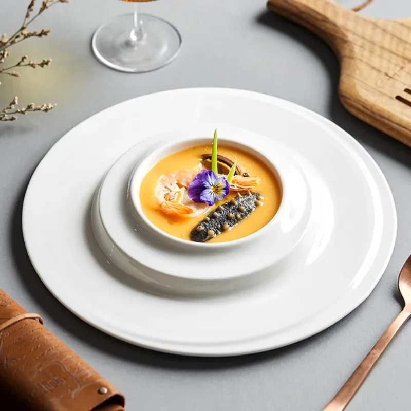 White Ceramic Western Plate Kitchen Tableware Dessert Salad Sushi Plate Western Restaurant Steak Meal Artistic Conception Dishes
White Ceramic Western Plate Kitchen Tableware Dessert Salad Sushi Plate Western Restaurant Steak Meal Artistic Conception Dishes