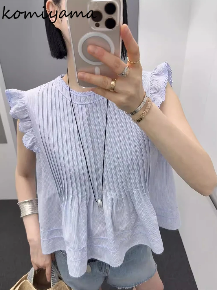 Flying Sleeve Shirts & Blouses Japan Pleated Blusas Mujer 2025 Summer Woman Clothing Loose Casual Camisas Summer Sweet Tops
Flying Sleeve Shirts & Blouses Japan Pleated Blusas Mujer 2025 Summer Woman Clothing Loose Casual Camisas Summer Sweet Tops