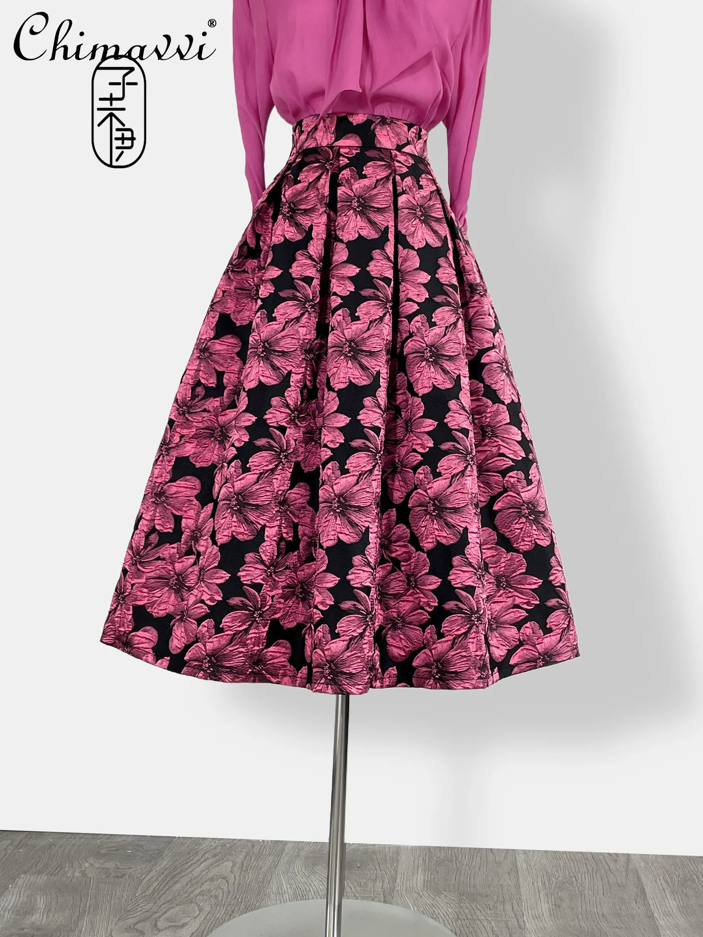 French Elegant Fashion Commuter High Waist Jacquard Pink Skirt Temperament Versatile A-line Pleated Long Skirts for Women Autumn
French Elegant Fashion Commuter High Waist Jacquard Pink Skirt Temperament Versatile A-line Pleated Long Skirts for Women Autumn