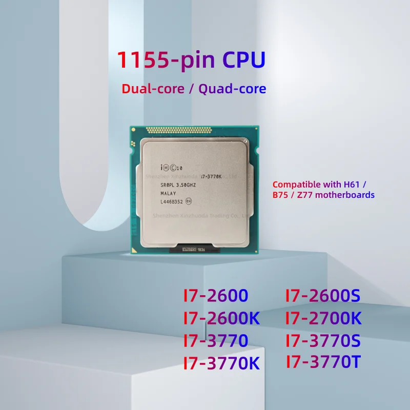 1 piece of dual core/quad core 1155 pin I7-2600 I7-3770 2600S 2600K I7-2700K loose piece I7-3770S 3770K 3770T
1 piece of dual core/quad core 1155 pin I7-2600 I7-3770 2600S 2600K I7-2700K loose piece I7-3770S 3770K 3770T