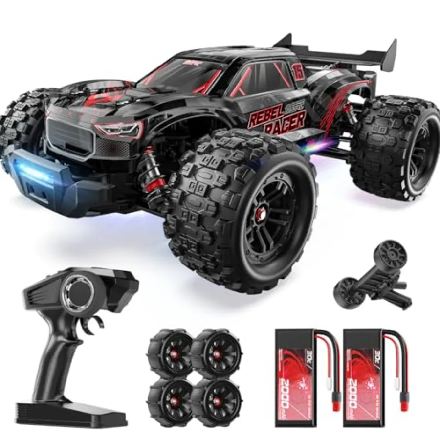 Off-Road RC Truggy for Adults 1/14 4WD Brushless Black/Red 46+ MPH Waterproof All-Terrain with Dual 3S LiPo Batteries
Off-Road RC Truggy for Adults 1/14 4WD Brushless Black/Red 46+ MPH Waterproof All-Terrain with Dual 3S LiPo Batteries