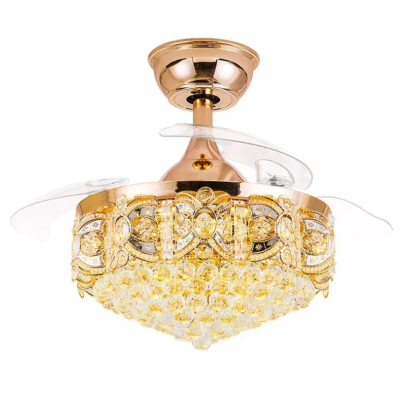 Invisible ceiling fan light Electric fan Crystal living room Dining room European simple fan light
Invisible ceiling fan light Electric fan Crystal living room Dining room European simple fan light