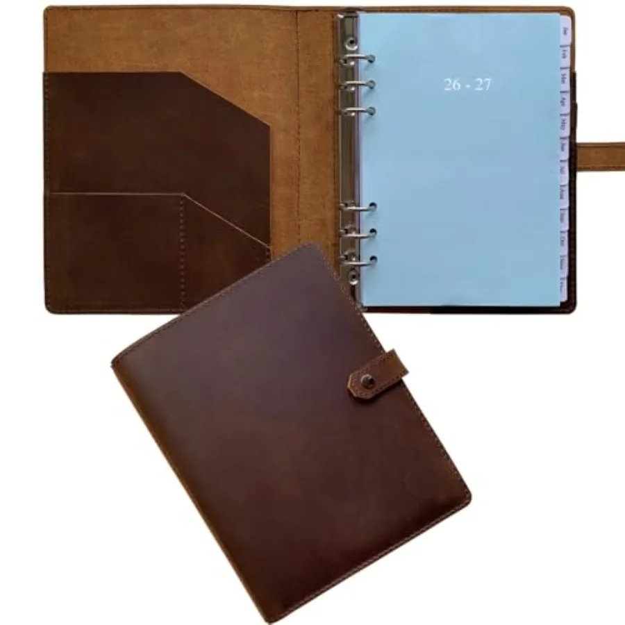 2026-2027 Leather Planner - A5 Genuine Leather Binder Planner with Weekly and Monthly Pages for Men and Women, Inner Pockets an
2026-2027 Leather Planner - A5 Genuine Leather Binder Planner with Weekly and Monthly Pages for Men and Women, Inner Pockets an