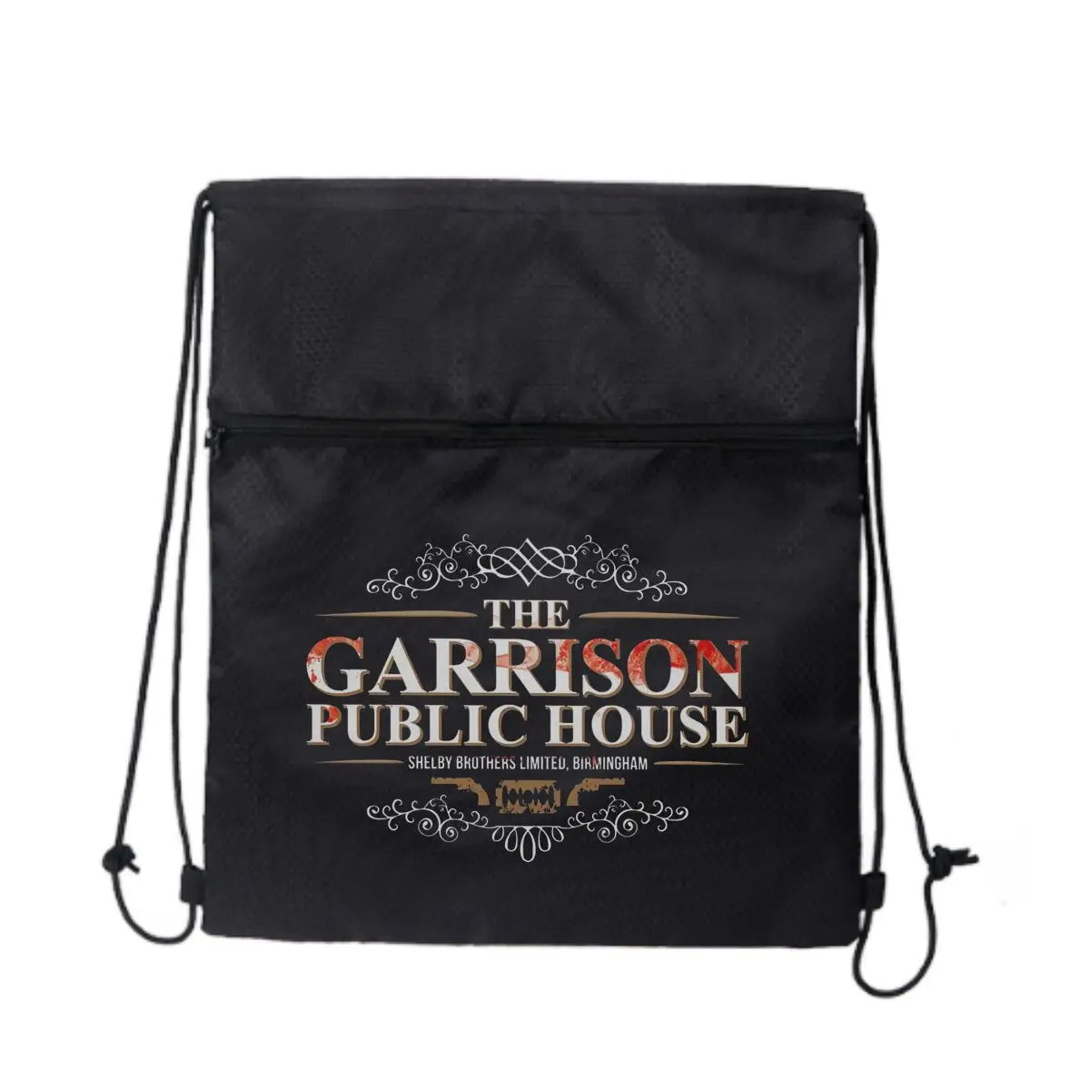 Сумка на молнии с графическим парком Garrison Public House на шнурке: вмещает закуски и игрушки
Сумка на молнии с графическим парком Garrison Public House на шнурке: вмещает закуски и игрушки