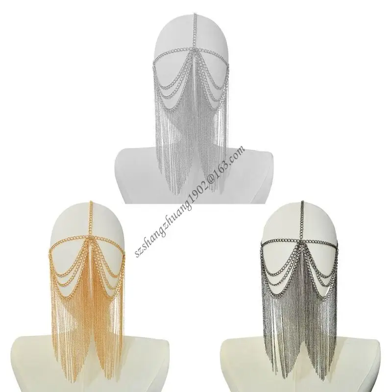 Q6RB Punk Masquerade Metal Head Chain Mask Tassels Face Headwear Chain Jewelry for Halloween Costumes, Nightclub Party
Q6RB Punk Masquerade Metal Head Chain Mask Tassels Face Headwear Chain Jewelry for Halloween Costumes, Nightclub Party