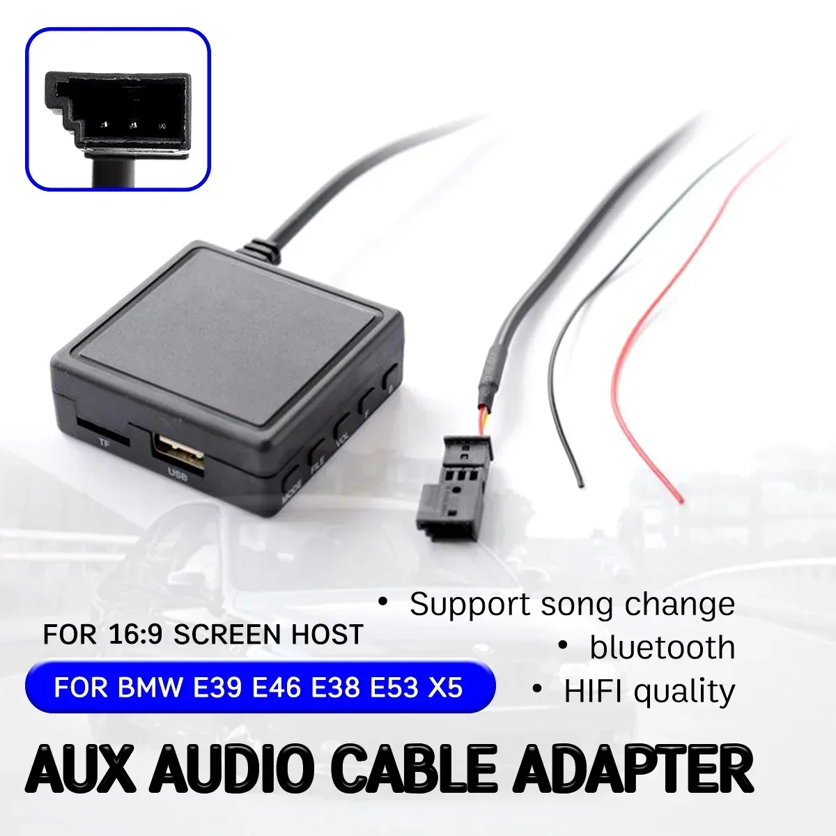 Bluetooth Aux приемник кабель с USB, микрофон Hands-free Aux адаптер для BMW E46 E39 E53 X5 для 16:9 большой экран головное устройство
Bluetooth Aux приемник кабель с USB, микрофон Hands-free Aux адаптер для BMW E46 E39 E53 X5 для 16:9 большой экран головное устройство