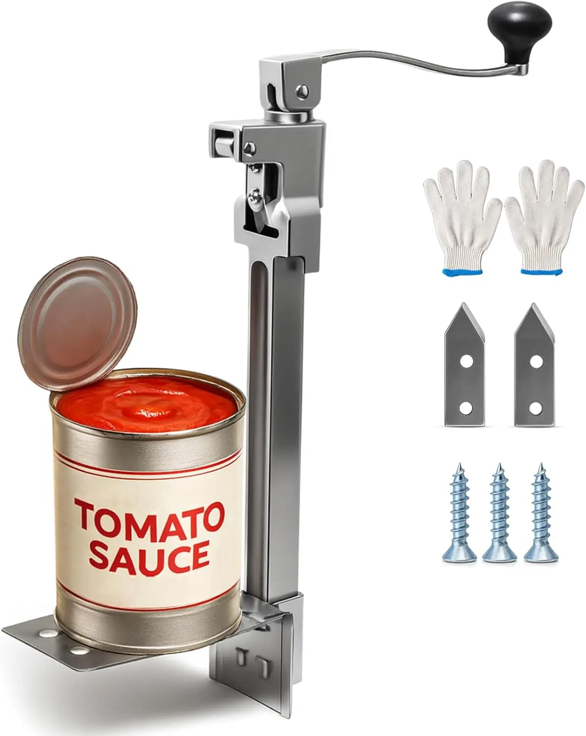 Heavy Duty Commercial Can Opener with 2 Blades, Fits Tall Cans Up to 11" for Restaurants and Bars
Heavy Duty Commercial Can Opener with 2 Blades, Fits Tall Cans Up to 11" for Restaurants and Bars