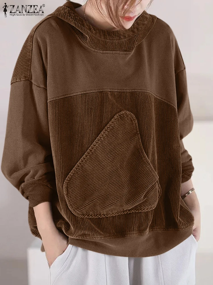 ZANZEA Women Patchwork Corduroy Hoodies Loose Casual Irregular Pocket Hooded Sweatshirts 2024 Fall Color Block Long Sleeve Tops
ZANZEA Women Patchwork Corduroy Hoodies Loose Casual Irregular Pocket Hooded Sweatshirts 2024 Fall Color Block Long Sleeve Tops