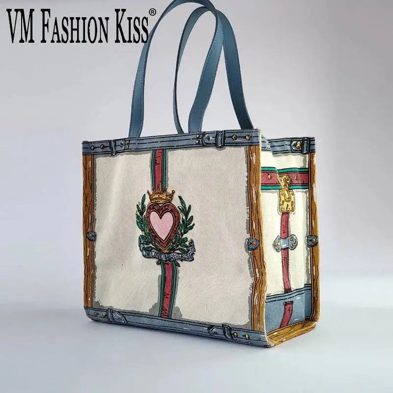 VM FASHION KISS Women Canvas Cartoon Print Shopping Bag Shoulder Tote Bag Large Capacity Cute Cartoon Totes Canvas Puppy Handbag
VM FASHION KISS Women Canvas Cartoon Print Shopping Bag Shoulder Tote Bag Large Capacity Cute Cartoon Totes Canvas Puppy Handbag