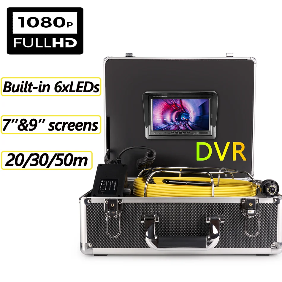 1080P Sewer Pipe Inspection Camera with 7-inch/9-inch IPS Screen 180 Degree Rotation Inspection Camera Borescope for Cars Pipe
1080P Sewer Pipe Inspection Camera with 7-inch/9-inch IPS Screen 180 Degree Rotation Inspection Camera Borescope for Cars Pipe