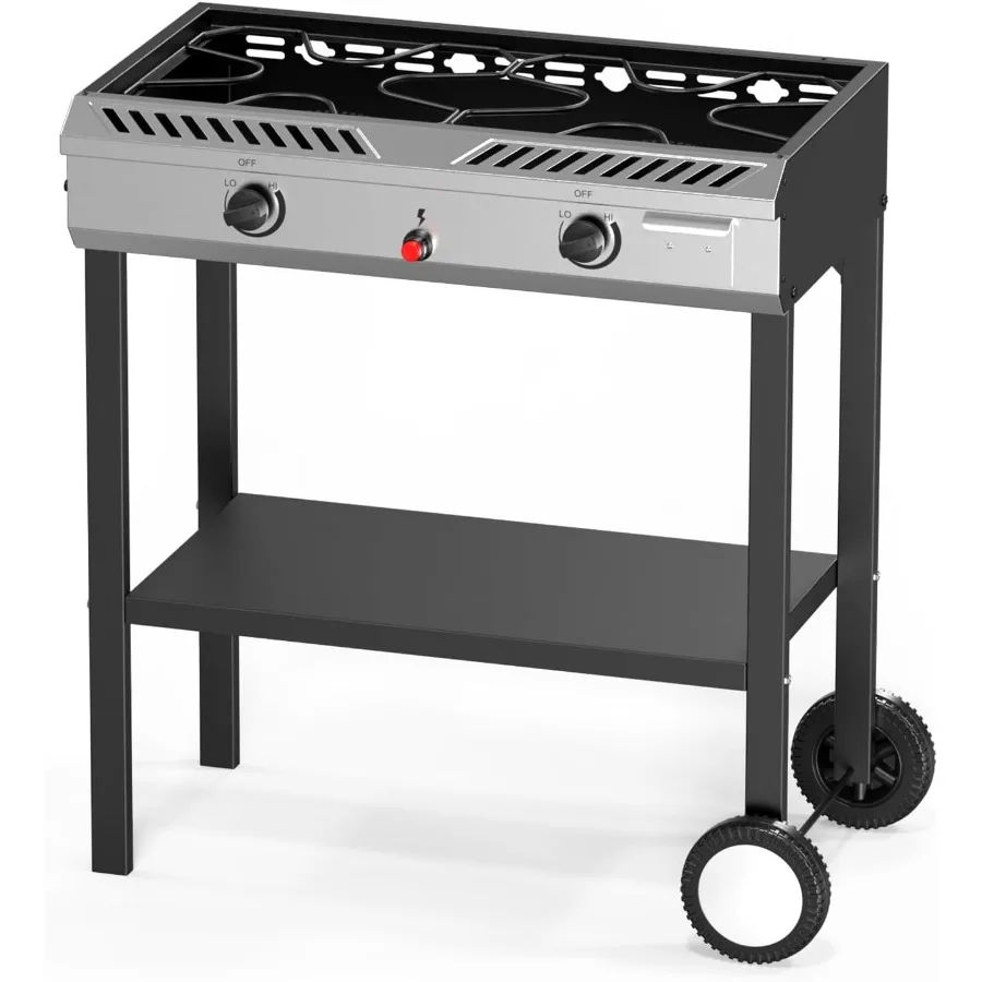 2 Burner Propane Gas Stove with Auto Ignition 150 000 BTU Portable Outdoor Camp Cooker Stove with Convenient Shelf Smooth Rolli
2 Burner Propane Gas Stove with Auto Ignition 150 000 BTU Portable Outdoor Camp Cooker Stove with Convenient Shelf Smooth Rolli