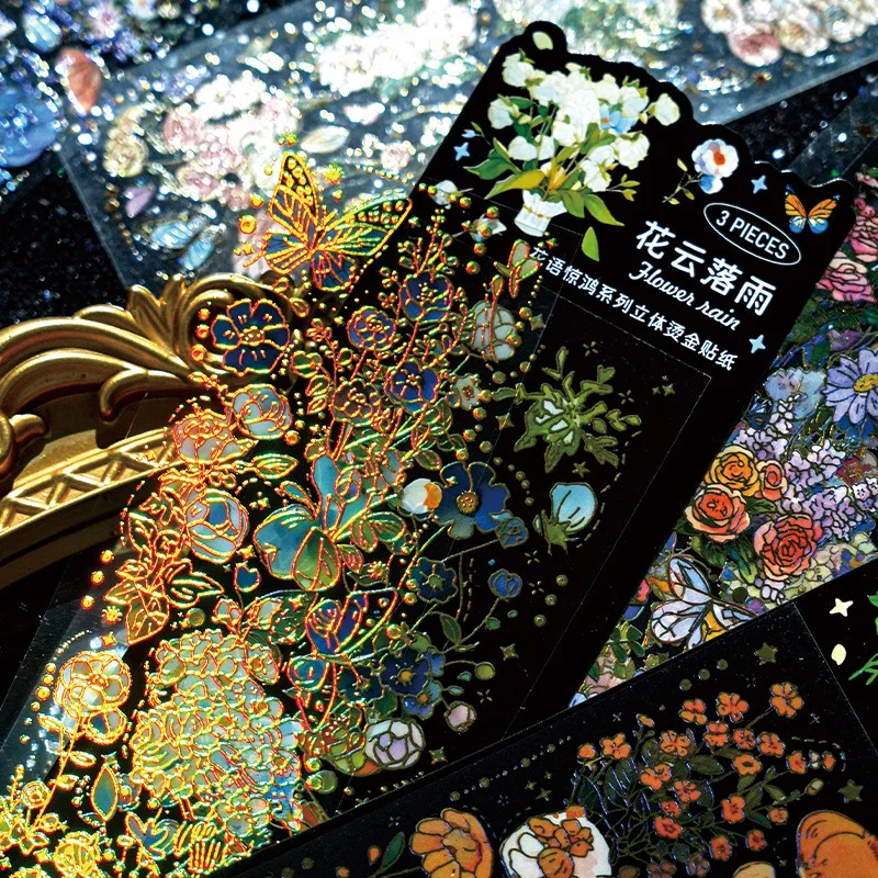 3D Embossed Gold Foil Waterproof PET Stickers Fresh Butterfly Flower for Journaling Scrapbooking Decoden High Aesthetic
3D Embossed Gold Foil Waterproof PET Stickers Fresh Butterfly Flower for Journaling Scrapbooking Decoden High Aesthetic