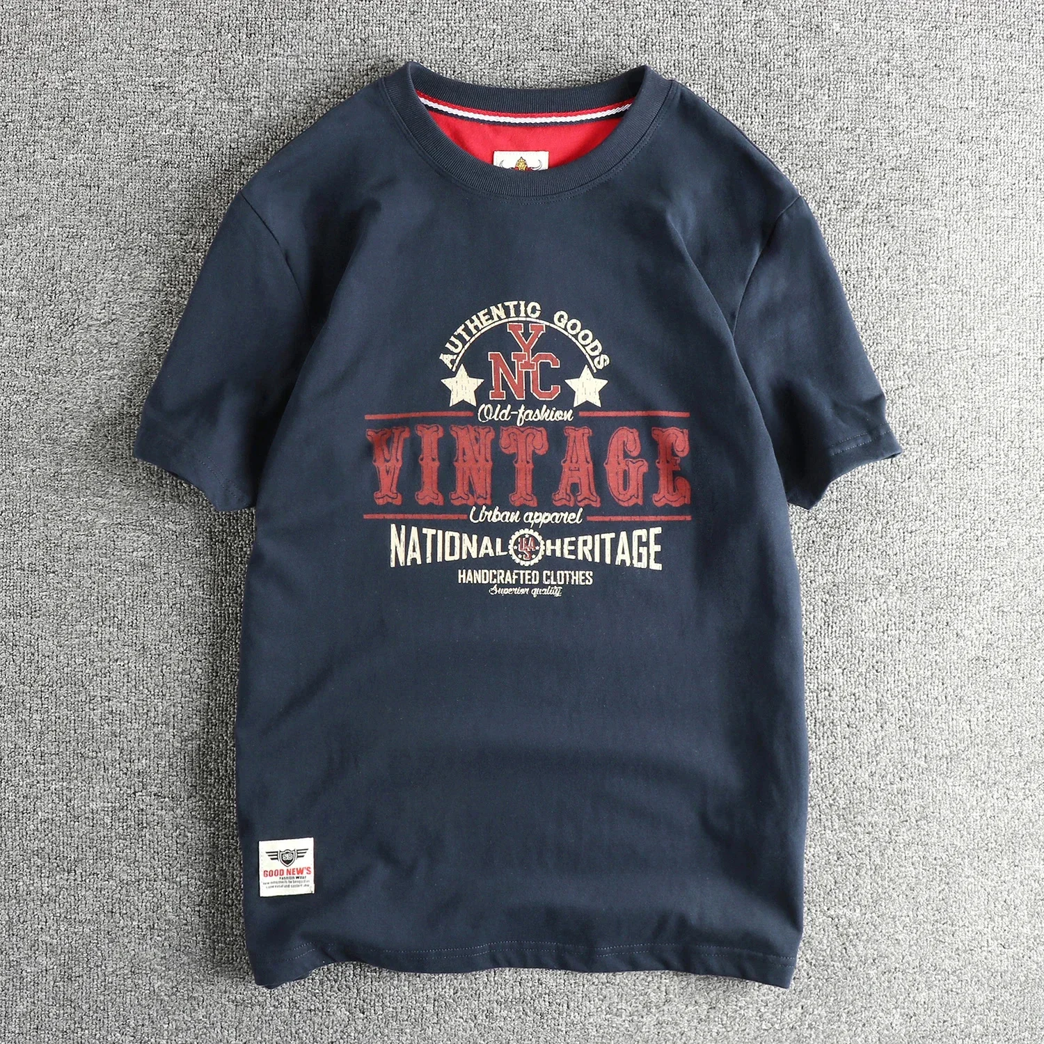 Лето 2026, новая индивидуальная винтажная футболка с короткими рукавами и буквами, мужская полуфутболка из чистой хлопковой шерсти
Лето 2026, новая индивидуальная винтажная футболка с короткими рукавами и буквами, мужская полуфутболка из чистой хлопковой шерсти